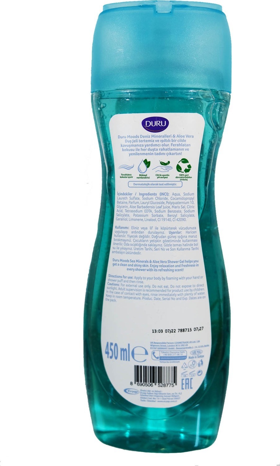 Duru Moods Duş Jeli Deniz Min.& Aloe Vera 450 ml Std