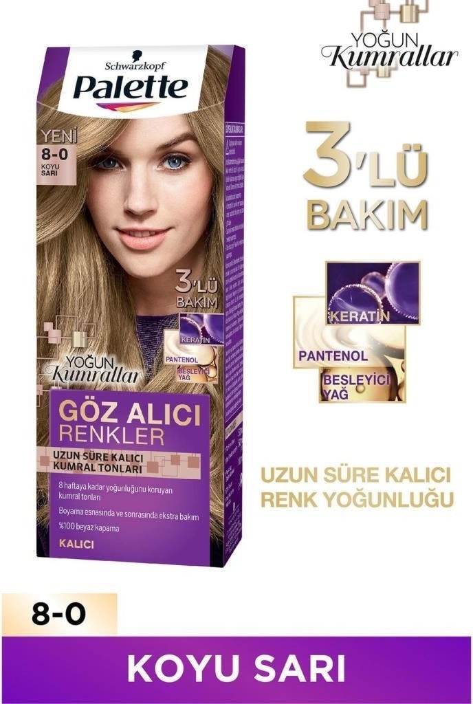 Palette Göz Alıcı Renkler 8-0 Koyu Sarı Saç Boyası