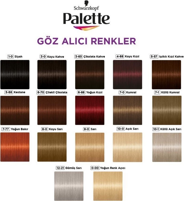  Palette Göz Alıcı Renkler 0-00 Yoğun Renk Açıcı Saç Boyası