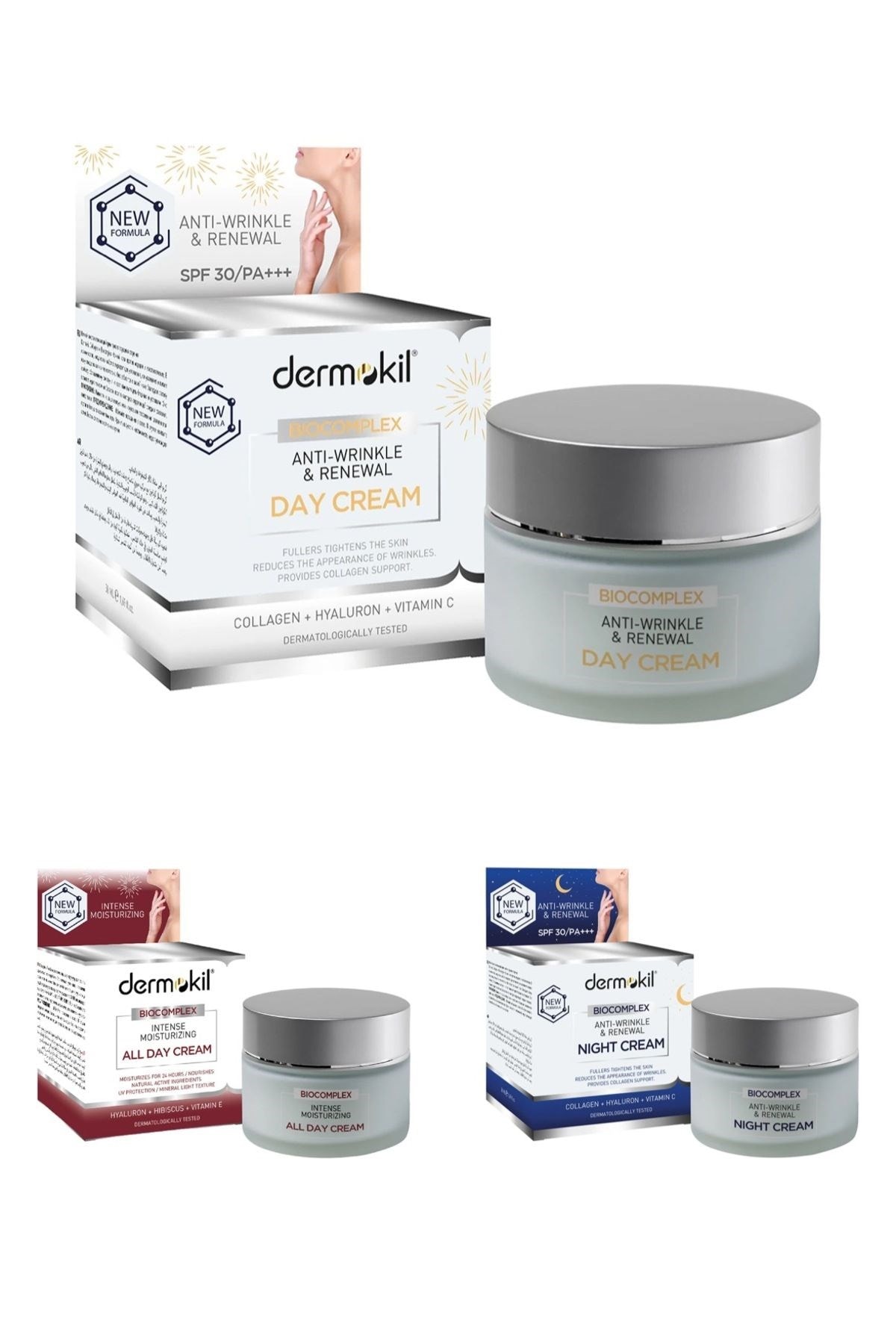 Dermokil Anti Age All Day&Night&Day 3x50 Ml Krem Set
