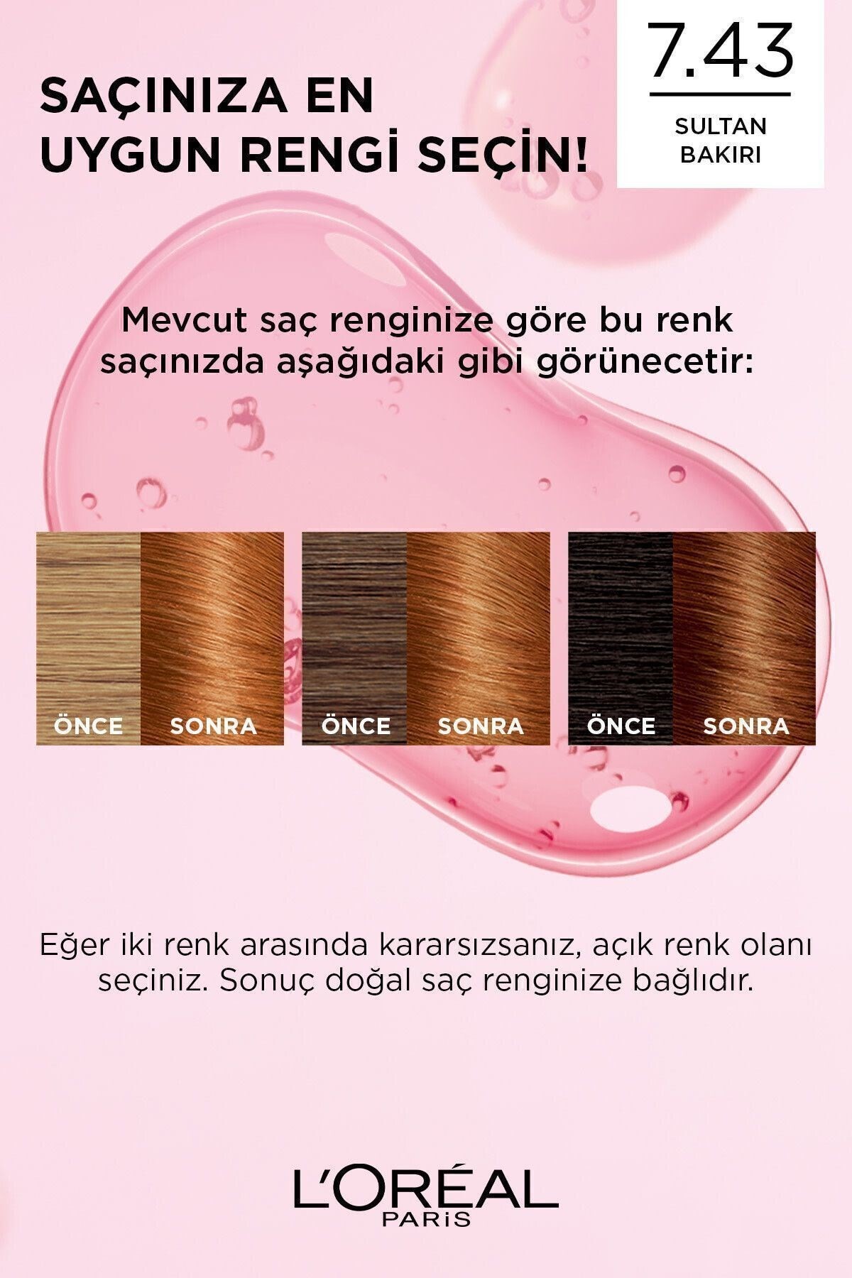 L'Oreal Paris Creme Saç Boyası 7.43 Sultan Bakırı
