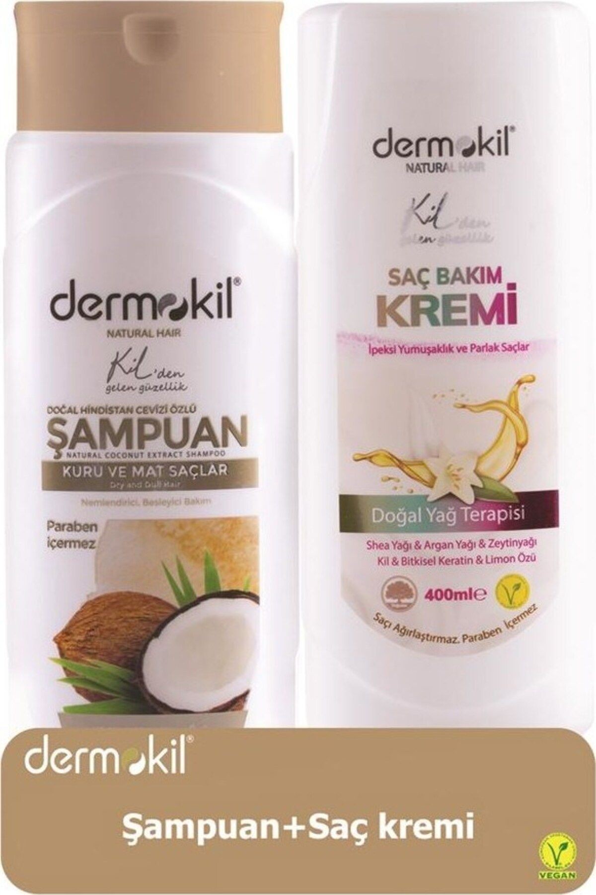 Hindistan Cevizli Şampuan 400 ml + Saç Kremi 400 ml 2'li Set