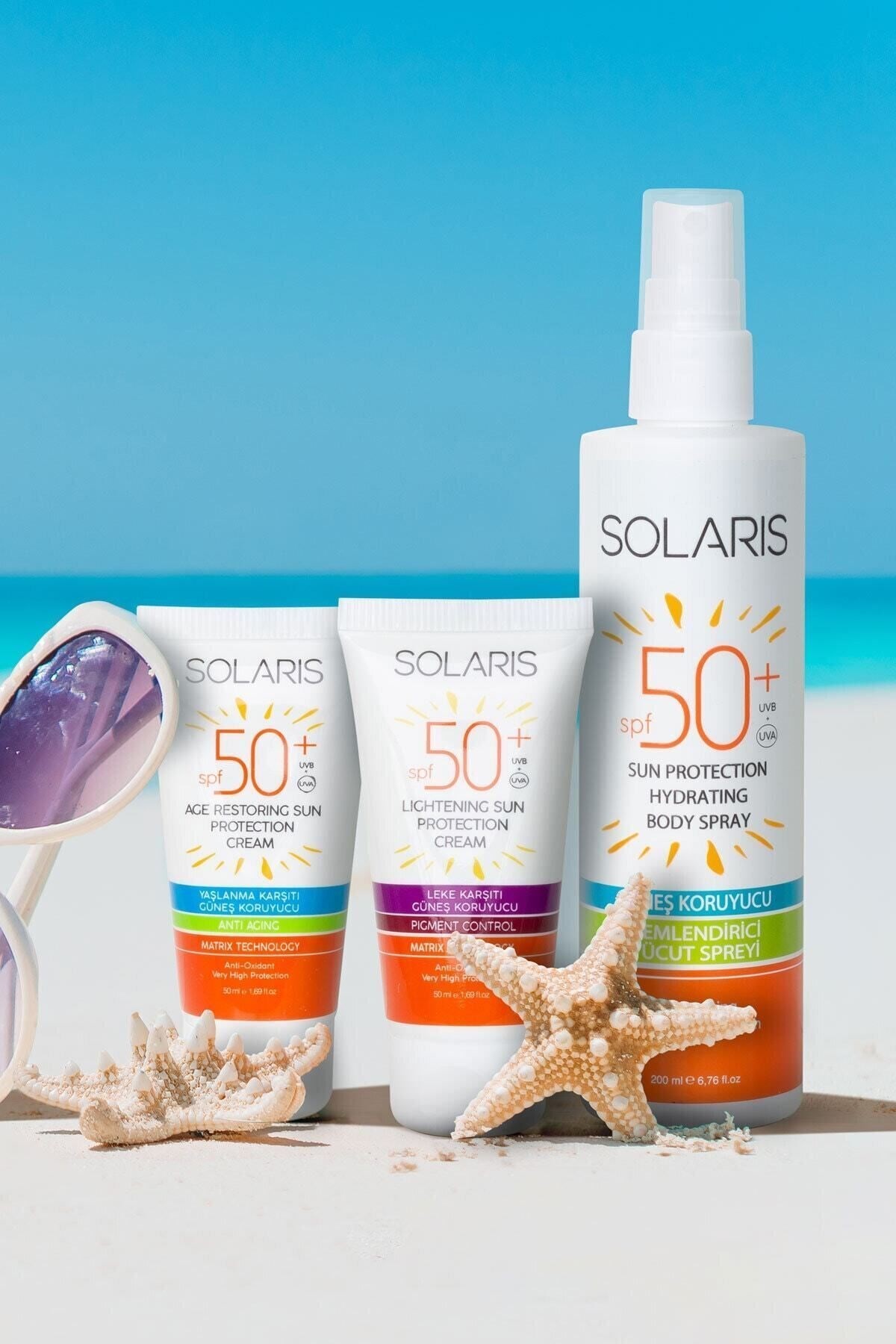 SOLARIS Tüm Cilt Tipleri Için Leke Ve Yaşlanma Karşıtı Güneş Kremi Spf 50 ( 50 ml )