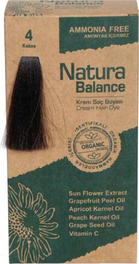 Natura Balance Krem Saç Boyası 4 Kahve 60ML