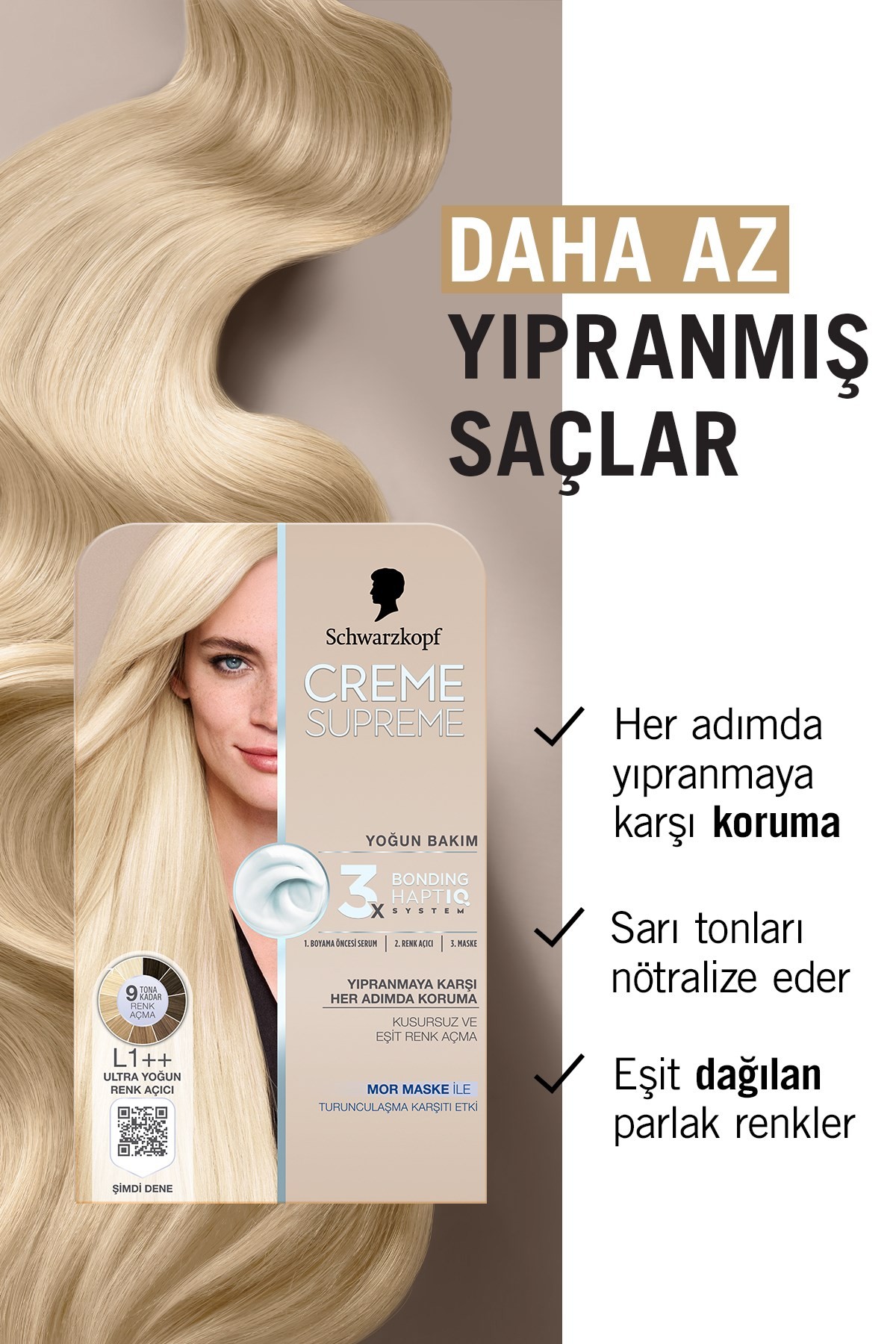 Schwarzkopf Creme Supreme Full Kit L1++ Ultra Yoğun Renk Açıcı x 2 Adet