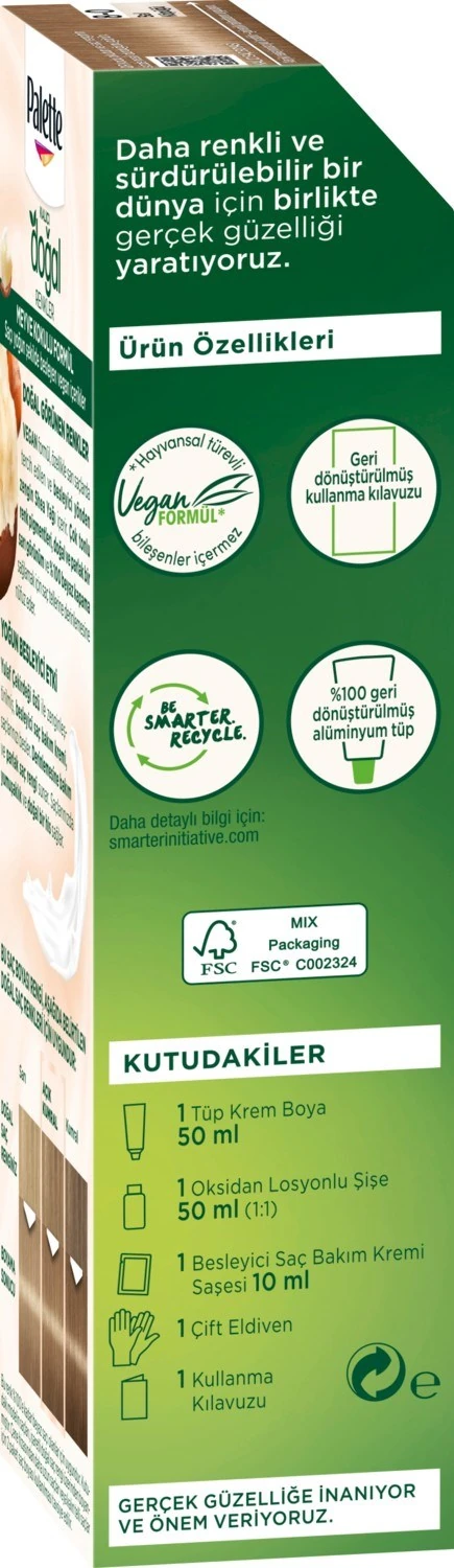 Palette Kalıcı Doğal Renkler 8-0 Bal Köpüğü Saç Boyası Shea Yağı & Yulaf Çekirdeği Özü ile