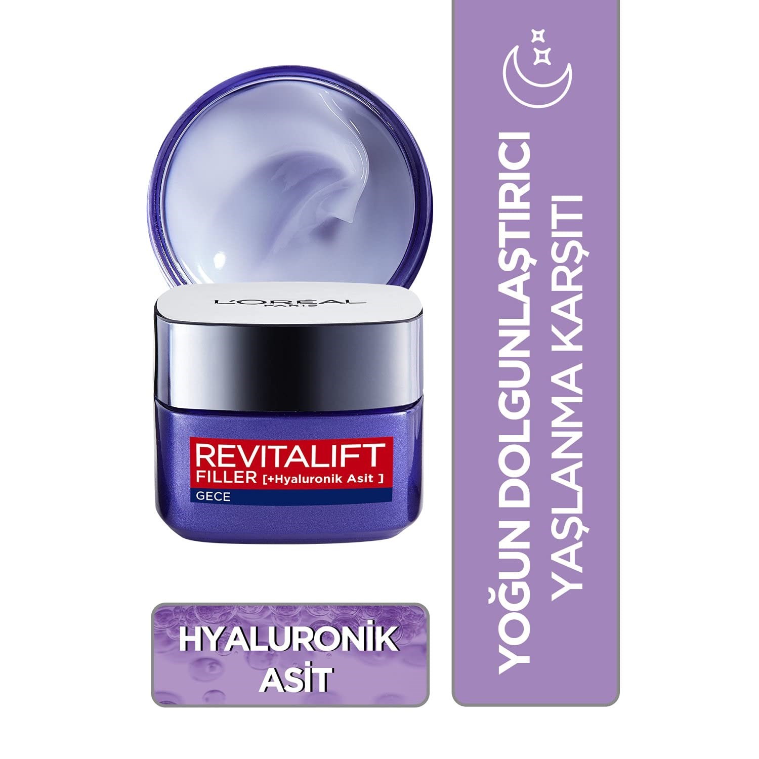 L'Oréal Paris Revitalift Filler Yoğun Dolgunlaştırıcı Yaşlanma Karşıtı Gece Kremi 50 ml - Hyaluronik
