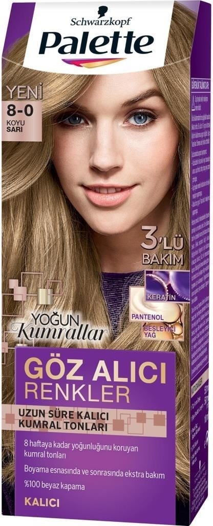 Palette Göz Alıcı Renkler 8-0 Koyu Sarı Saç Boyası