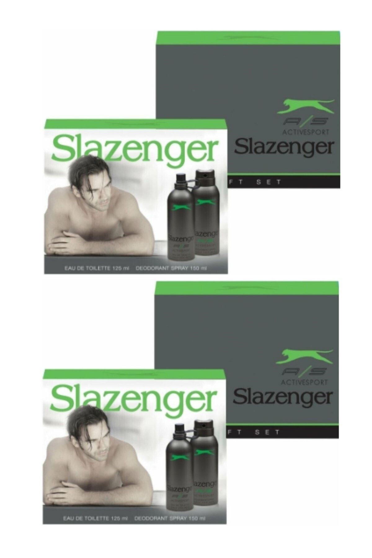 Slazenger Edt 125 ml Erkek Parfüm 2 Adet  ve  Deodorant Spray 150 ml  X 2 Adet  8690587201111