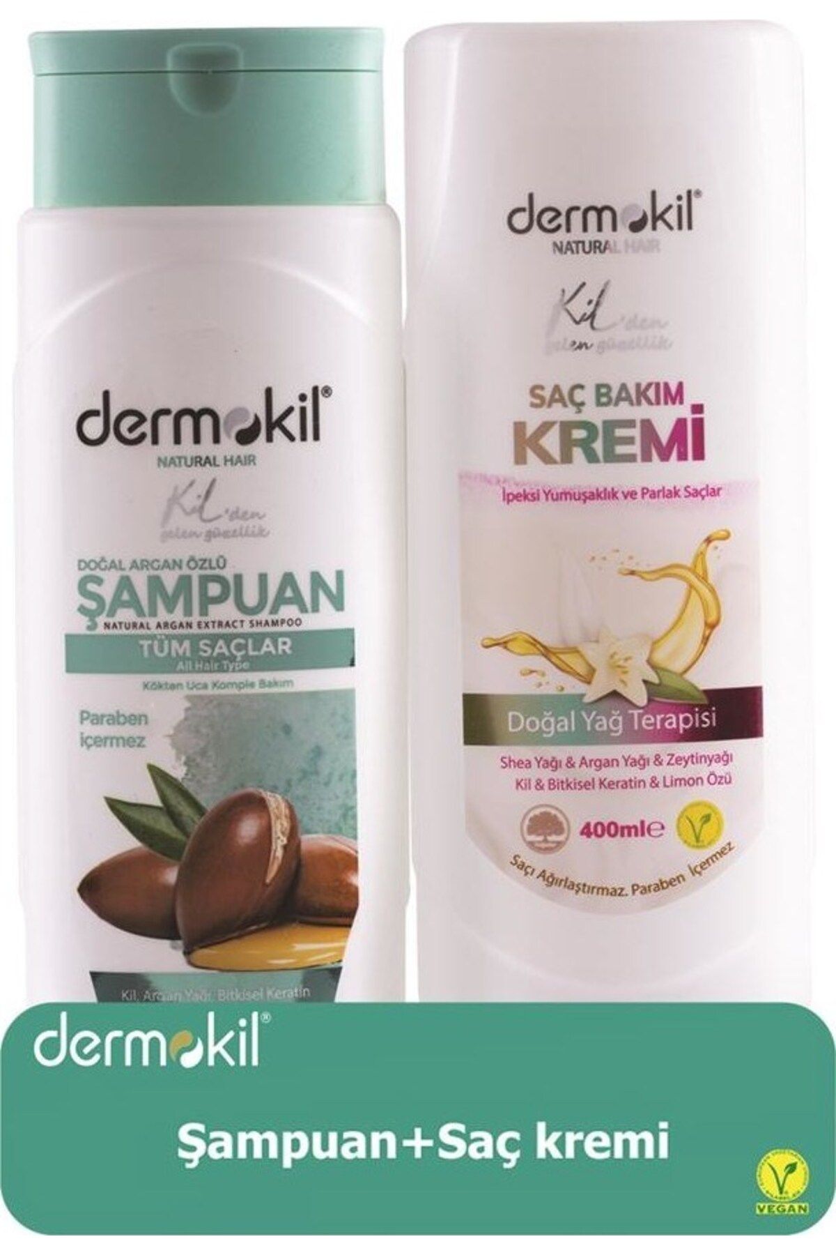 Argan Şampuan 400 ml + Saç Kremi 400 ml 2'li Set