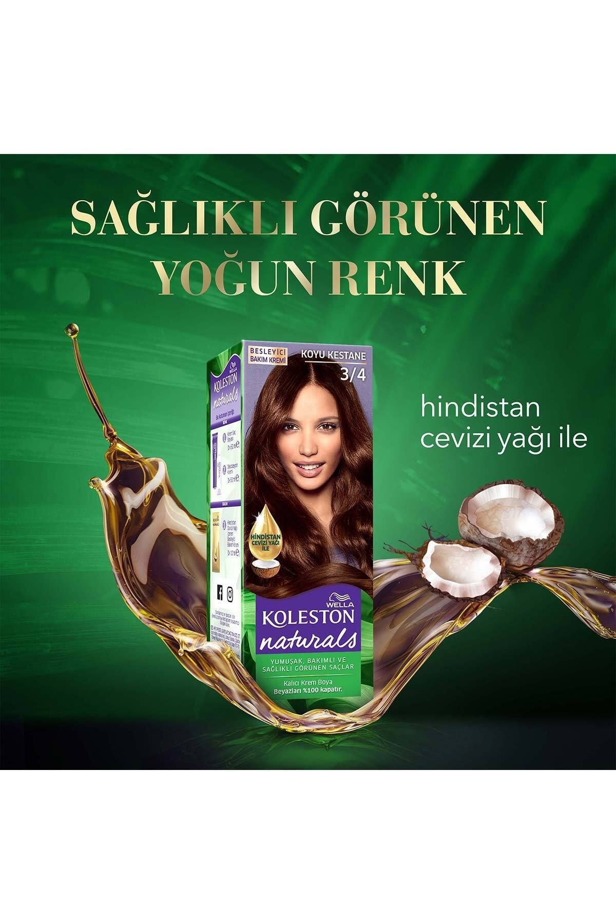 Wella Koleston Naturals Saç Boyası 3/4 Koyu Kestane