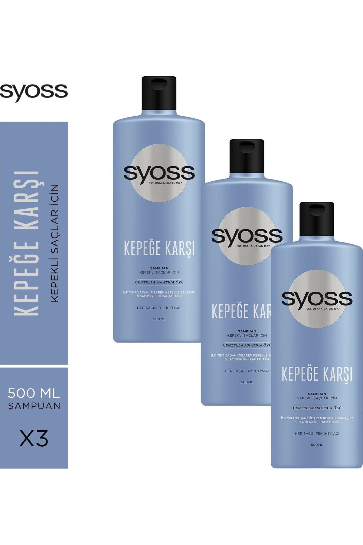 Kepeğe Karşı Etkili Şampuan 500 Ml X 3 Adet