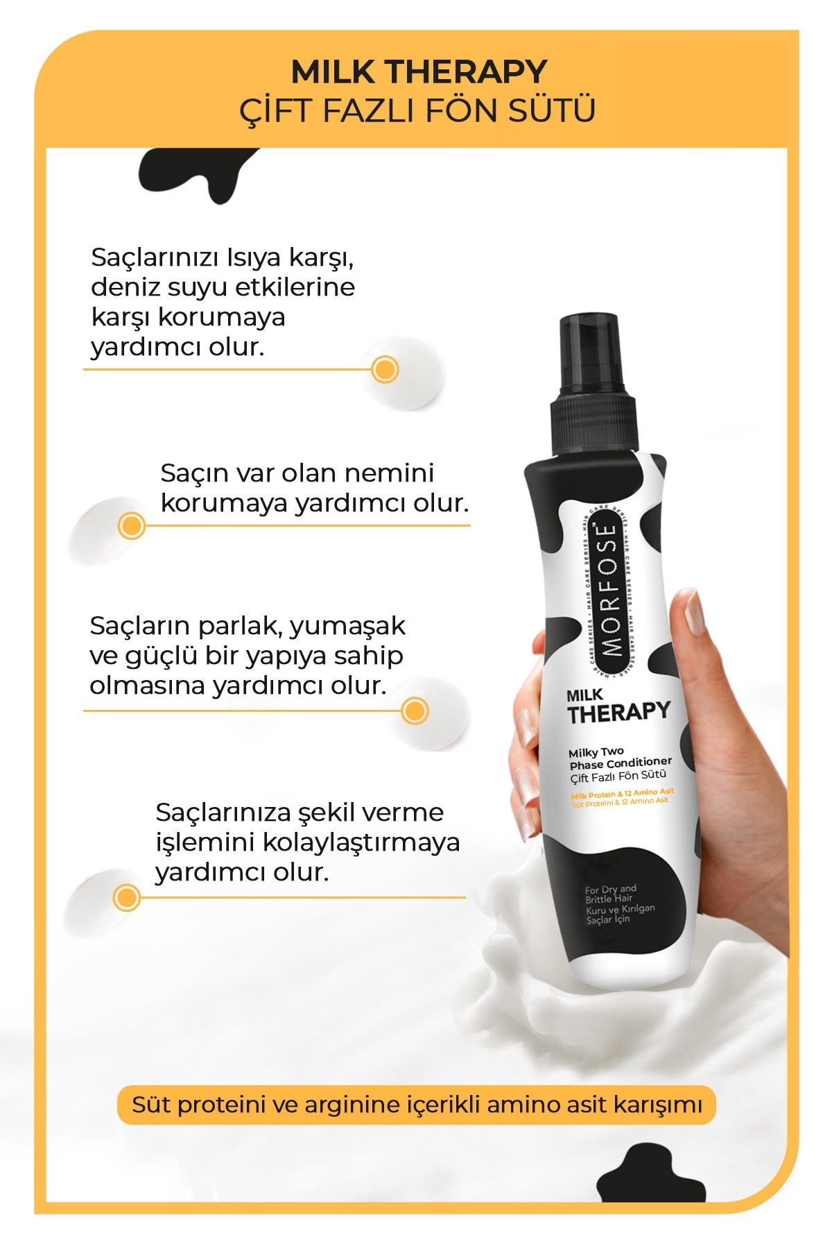Morfose Milk Therapy Çift Fazlı Saç Bakım Fön Suyu 240 ml