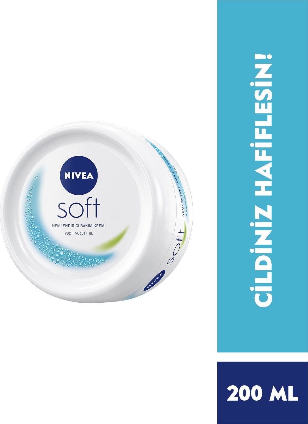  NiveaSoft Krem 200ml , Nemlendirici Bakım Kremi, Yüz, Vücut, El, Jojoba Yağı ve E Vitamini ile Cilt