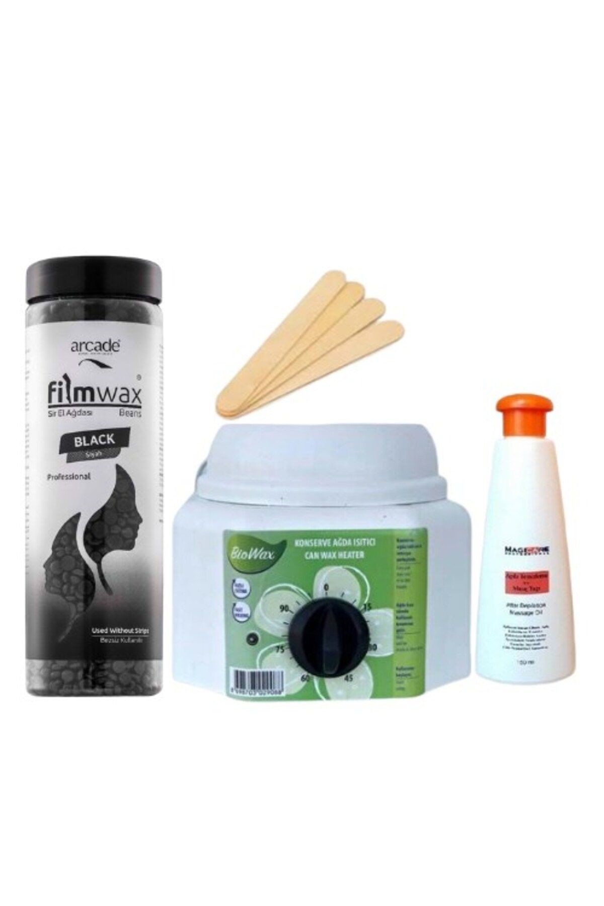 Filmwax Boncuklu Sir El Ağda 400 Gr Black Siyah Ağda Isıtıcılı Set