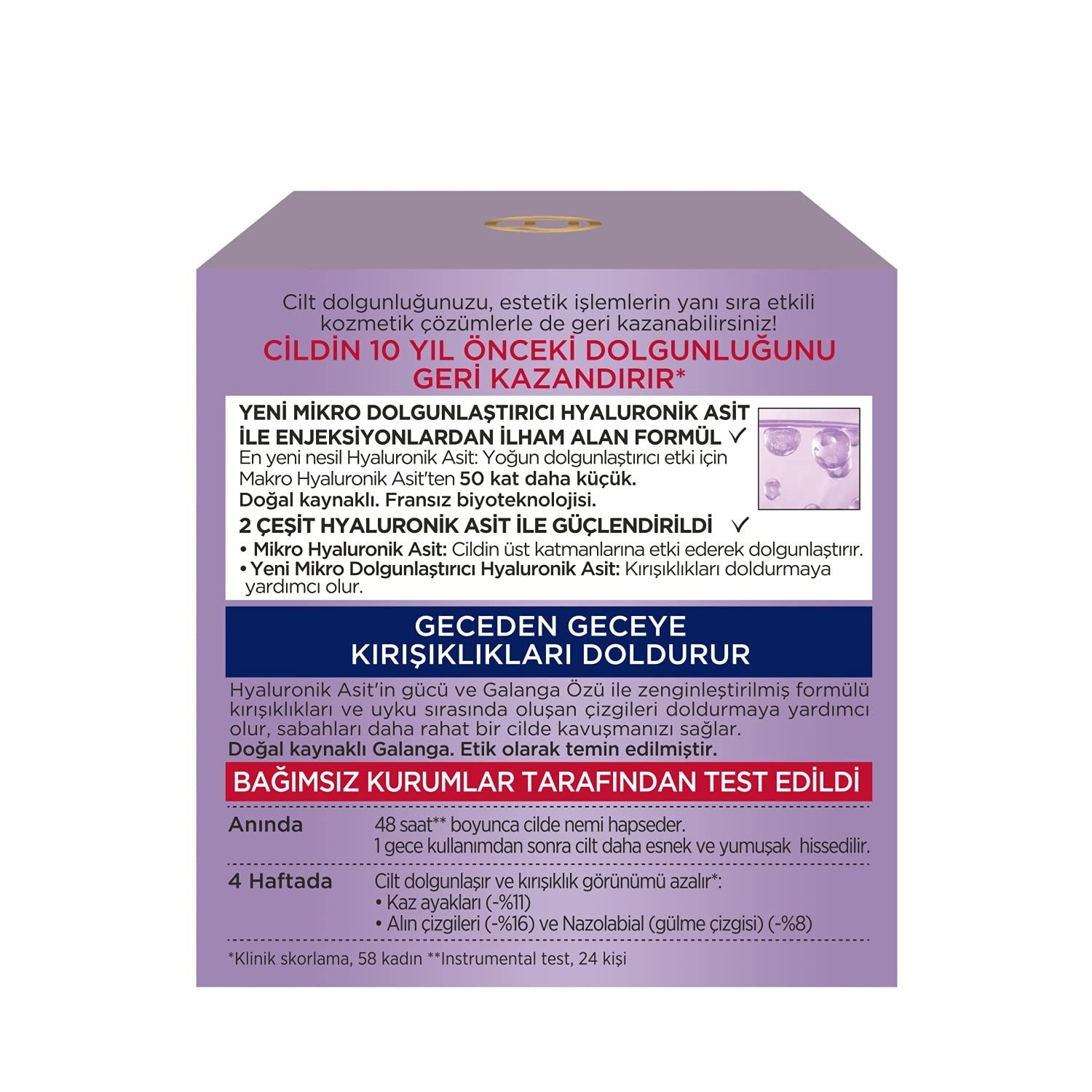 L'Oréal Paris Revitalift Filler Yoğun Dolgunlaştırıcı Yaşlanma Karşıtı Gece Kremi 50 ml - Hyaluronik