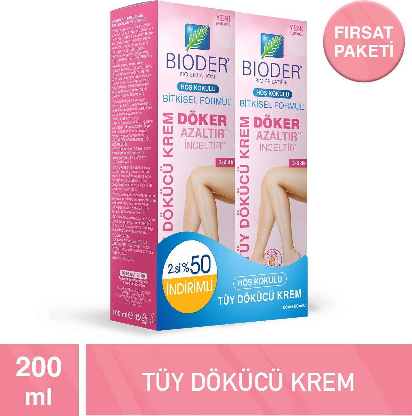 Bioder Women Tüy Dökücü 100 ML x 2