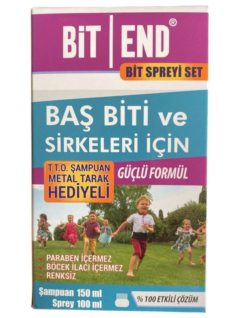 Bitend Bit Şampuanı 150 ml - Bit Spreyi 100 ml Metal Tarak Hediyeli