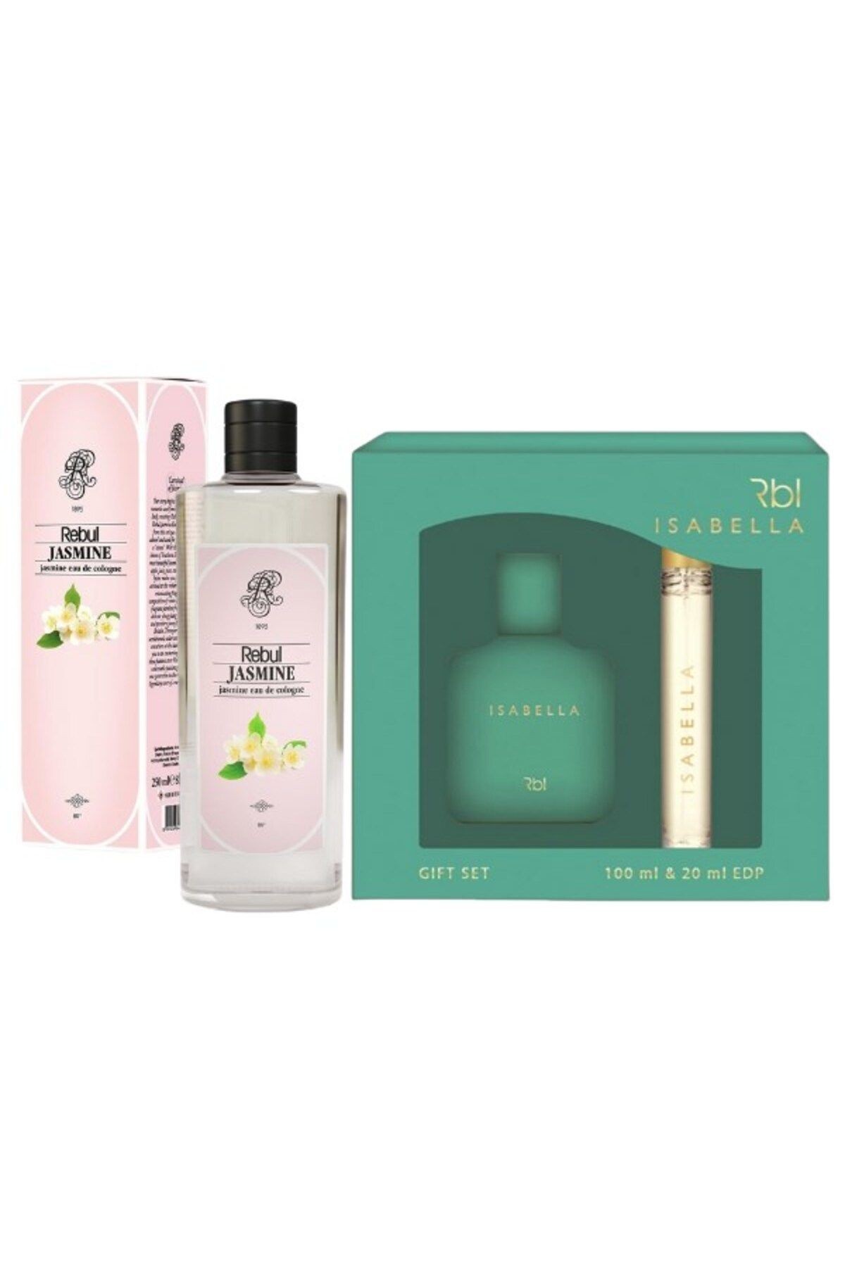 Isabella Parfüm 100 ml | Kalem Parfüm 20 ml + Jasmine - Yasemin Kokulu Kolonya 250 Ml Cam Şişe