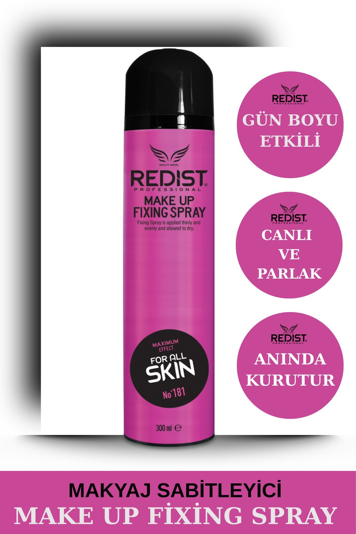 Redist Makyaj Sabitleyici Sprey – Gün Boyu Kalıcı Ve Taze Görünüm Için 300 ml Vegan
