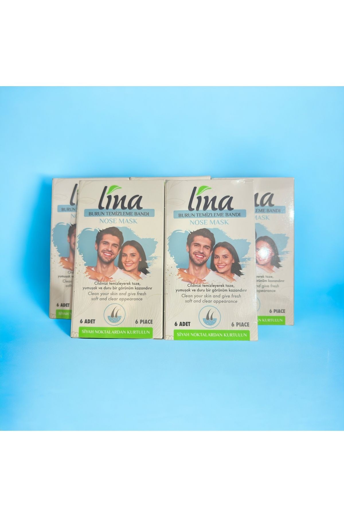 LİNA SİYAH NOKTA BURUN BANDI 6'LI-5 PAKET