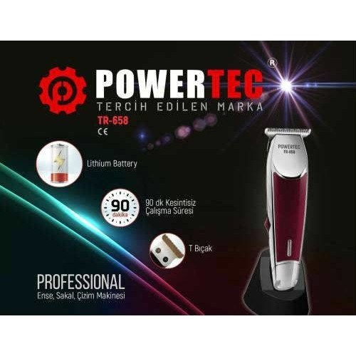 Powertec Tr-658 Yeni Model T Bıçak Traş Makinesi Tıraş Makinesi