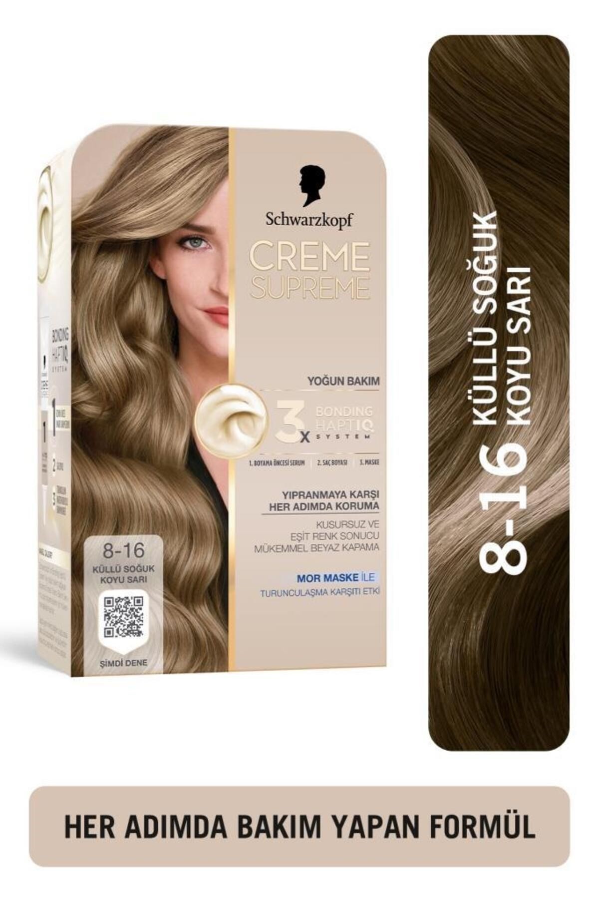Schwarzkopf Creme Supreme Saç Boyası 8-16 Küllü Soğuk Koyu Sarı