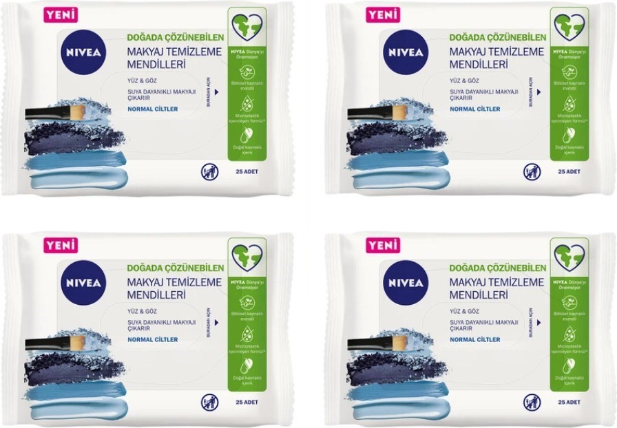 Nivea 3'Ü 1 Arada Makyaj Temizleme Mendili Normal 4 Lü Set