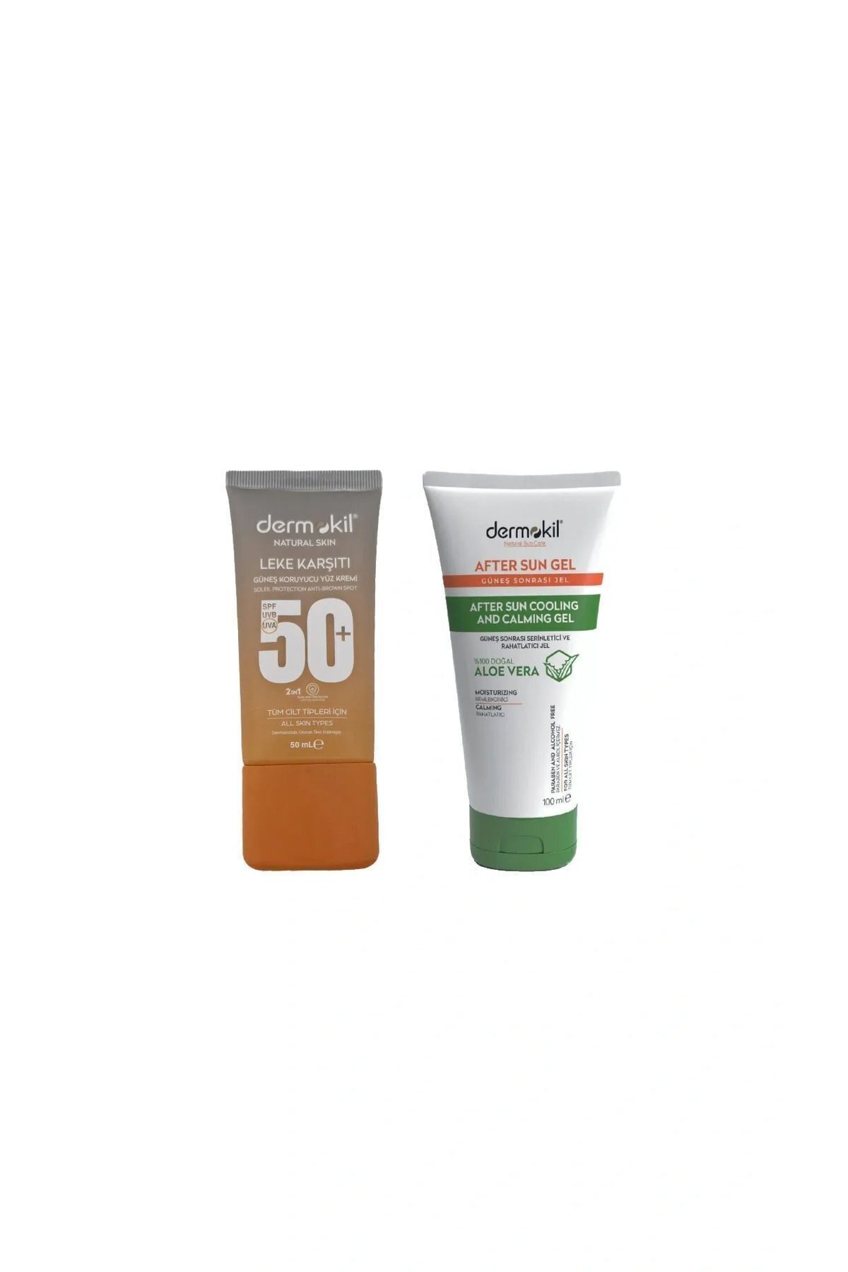 Leke Karşıtı Güneş Koruyucu Yüz Kremi 50 Spf 50 ml + Serinletici ve Rahatlatıcı Jel 100 ml