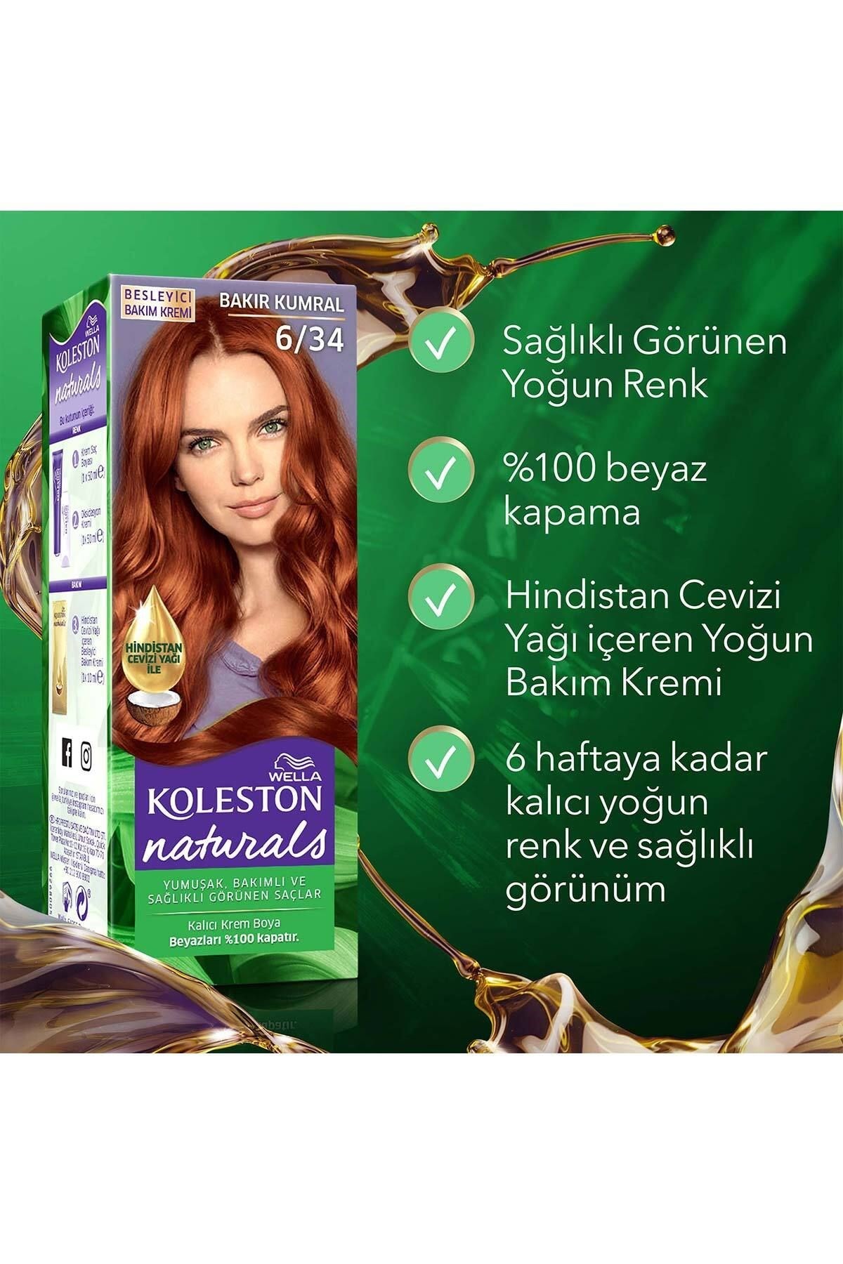 Wella Koleston Naturals Saç Boyası 6/34 Bakır Kumral