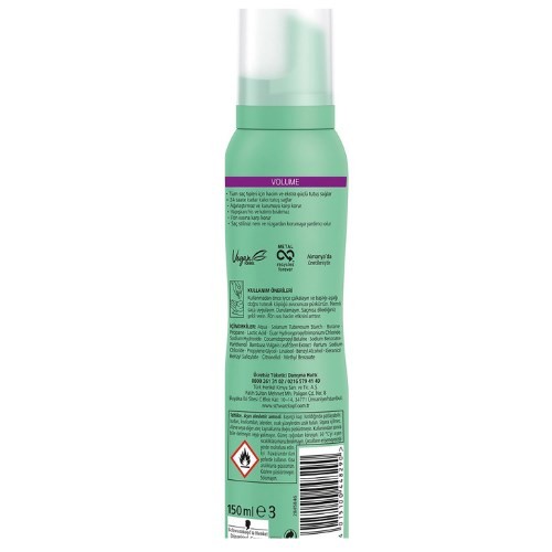 TAFT TRUE VOLUME KÖPÜK 150ML 1 ADET  SAÇ KÖPÜĞÜ