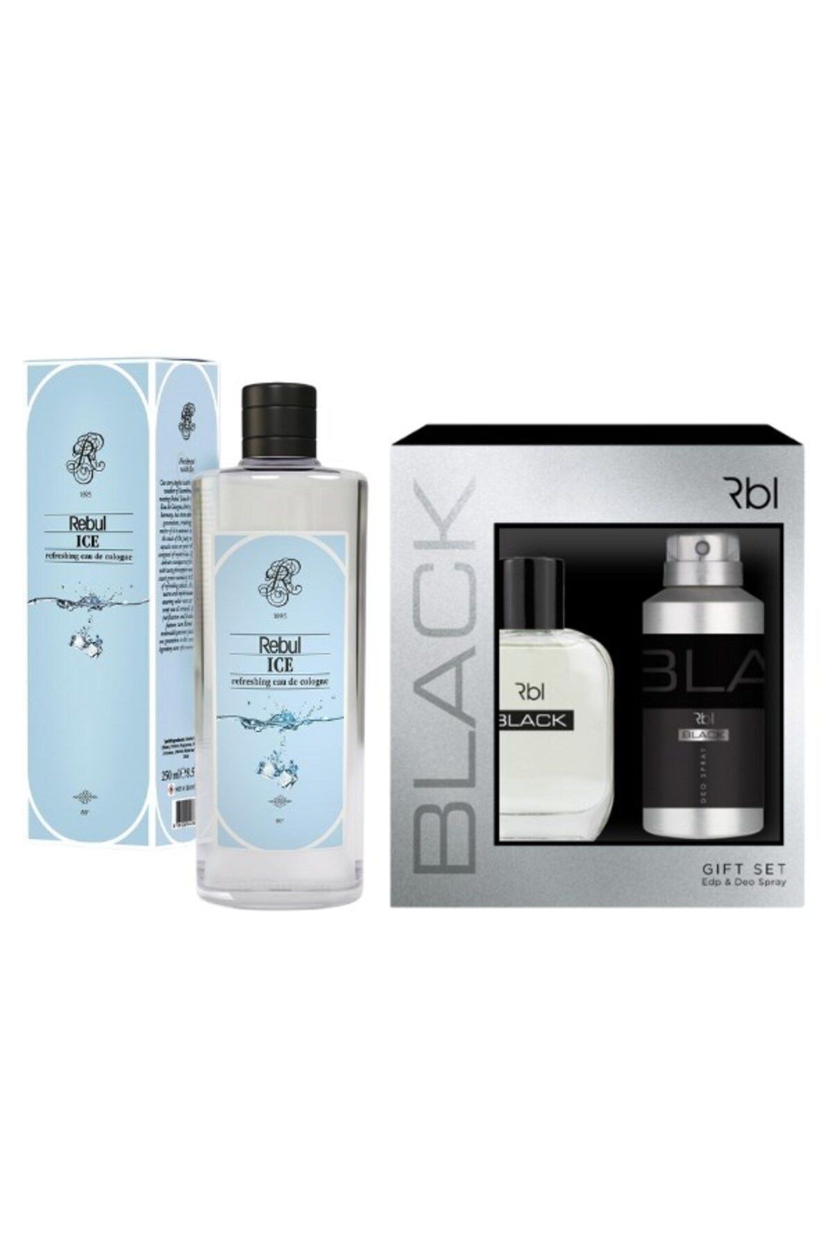 Black Set Parfüm 100 ml + Deodorant Spray 150 ml +  Ice Kolonya 250 ml