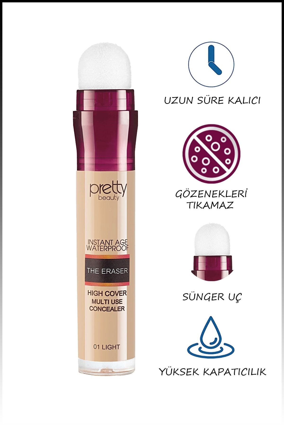 Pretty Beauty Instant Age Waterproof The Eraser Kapatıcı & Concealer 01