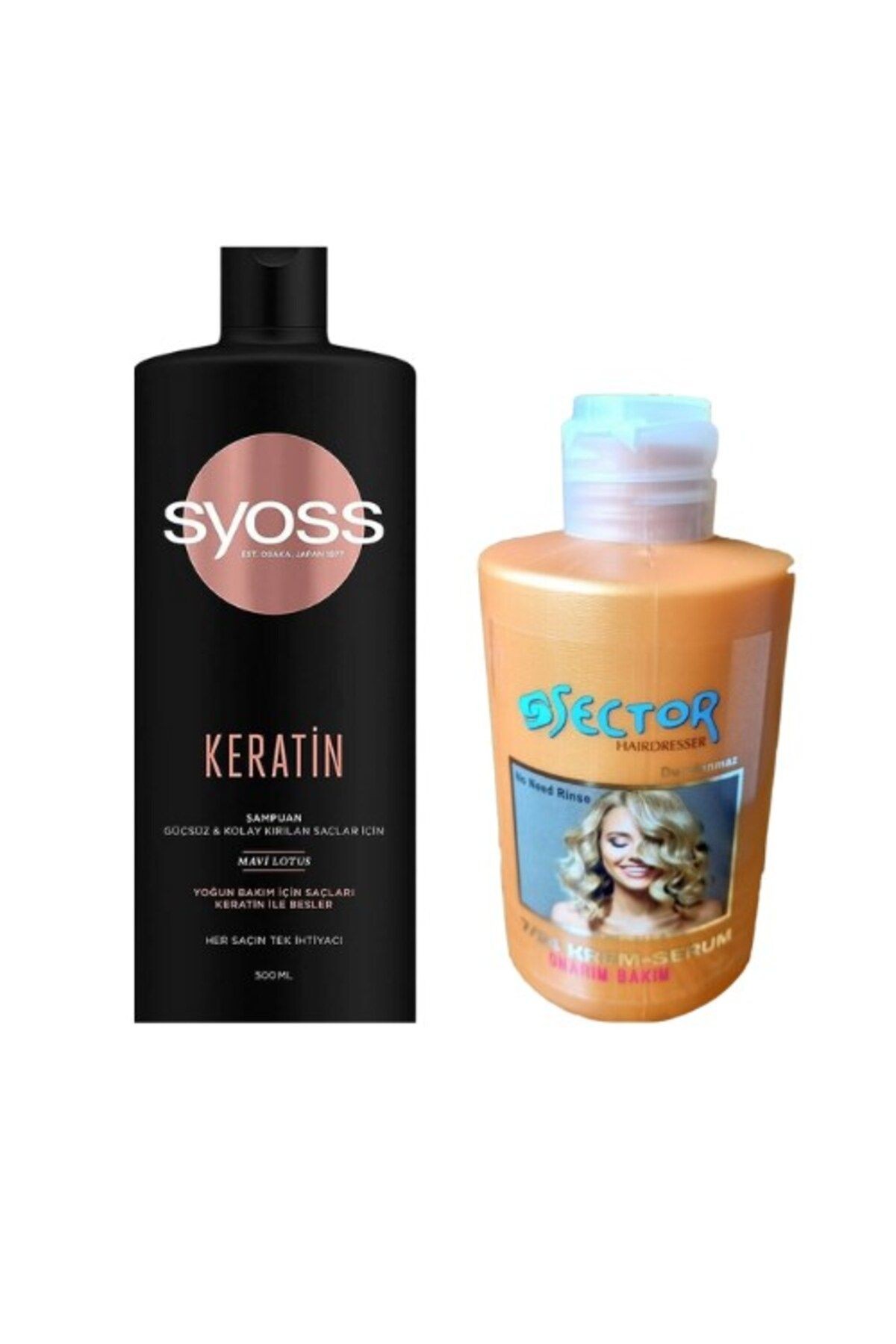 Keratin Mükemmeliği Şampuan 500 ML + Sector 7/24 Saç Şekillendirici Krem ve Onarıcı Bakım 300