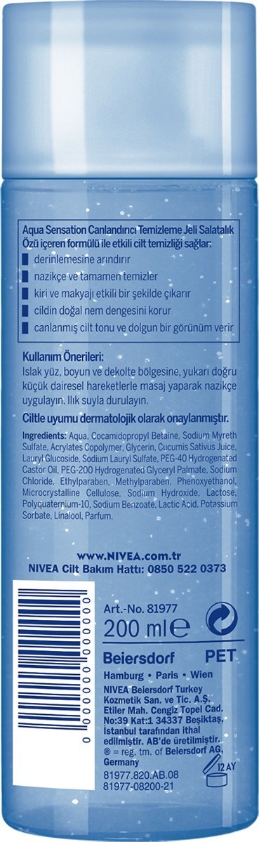 Nivea Aqua Sensation Temizleyici Jel