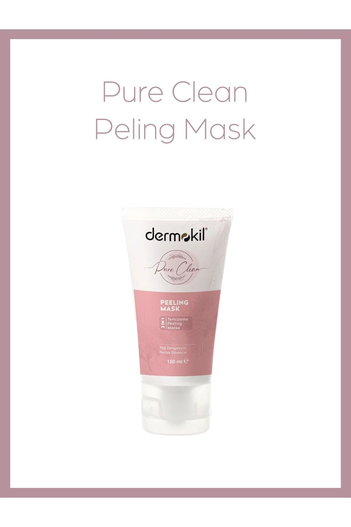  Dermokil 2 'li Set Pure Peeling Maske 3in1 150 Ml ve Kil Özlü Doğal Katı Sabun 100 gr