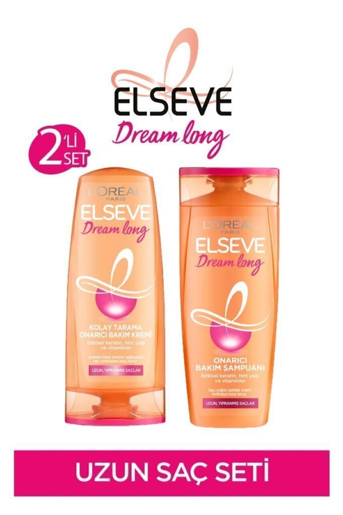 Dream Long Onarıcı Bakım Şampuanı 390 Ml & Kolay Tarama Saç Bakım Kremi 390ml