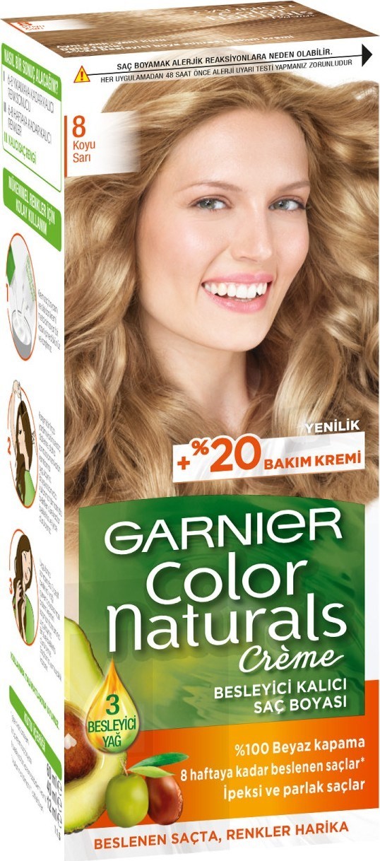 Garnier Color Naturals Saç Boyası 8 Koyu Sarı