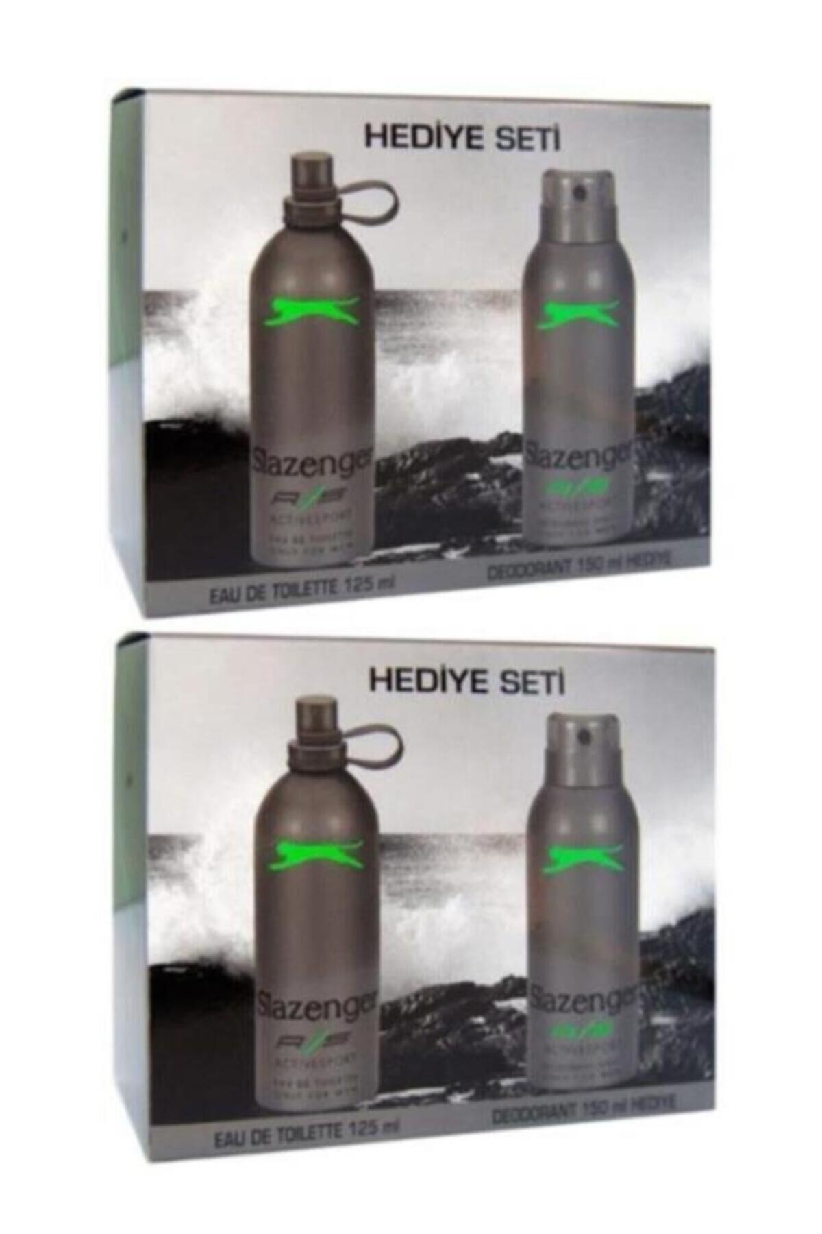 Slazenger Active Sport Yeşil Erkek Parfümü 125ml Deodorant 150ml Set X 2 Adet