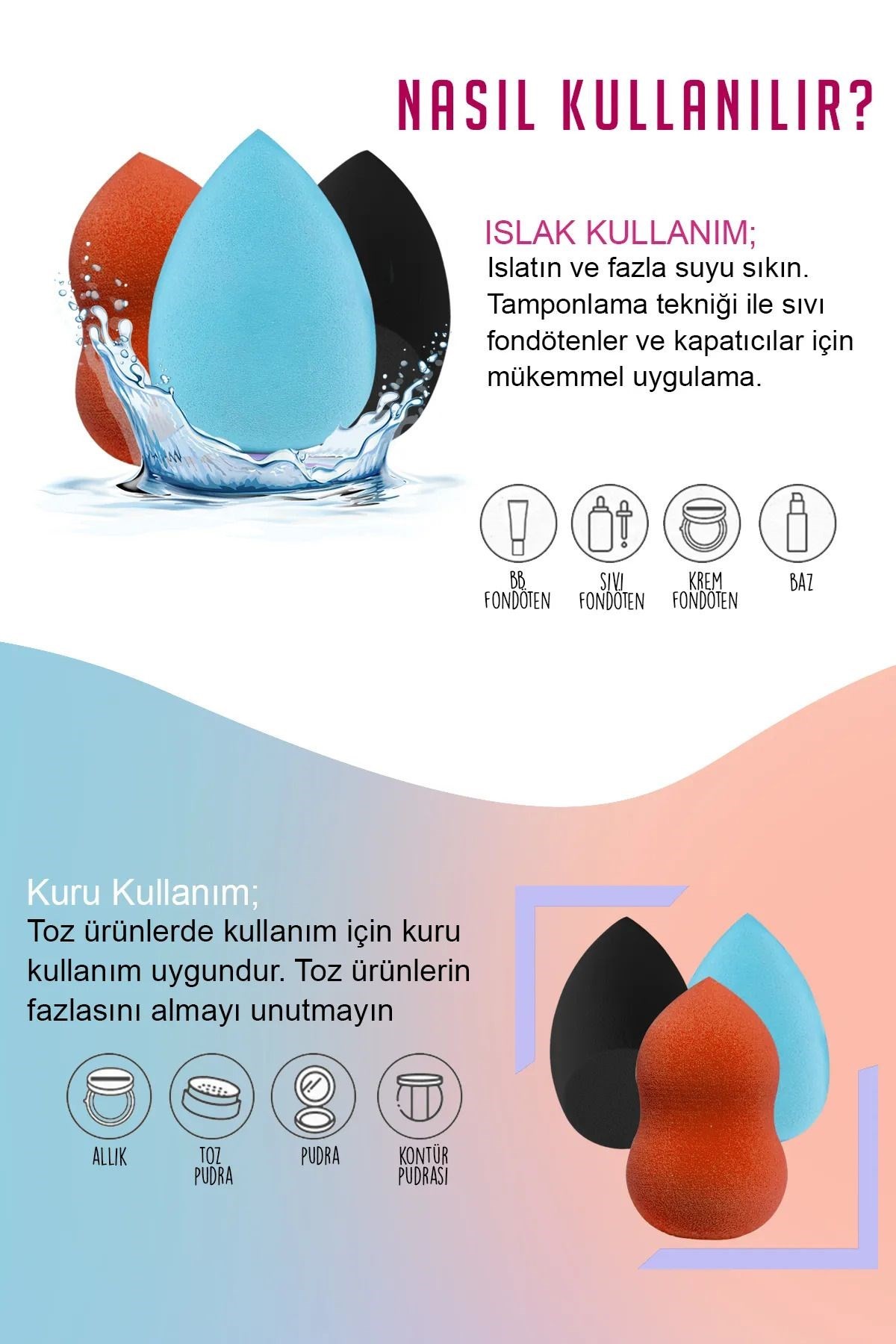 Orange Makyaj Süngeri 4 Lü Set