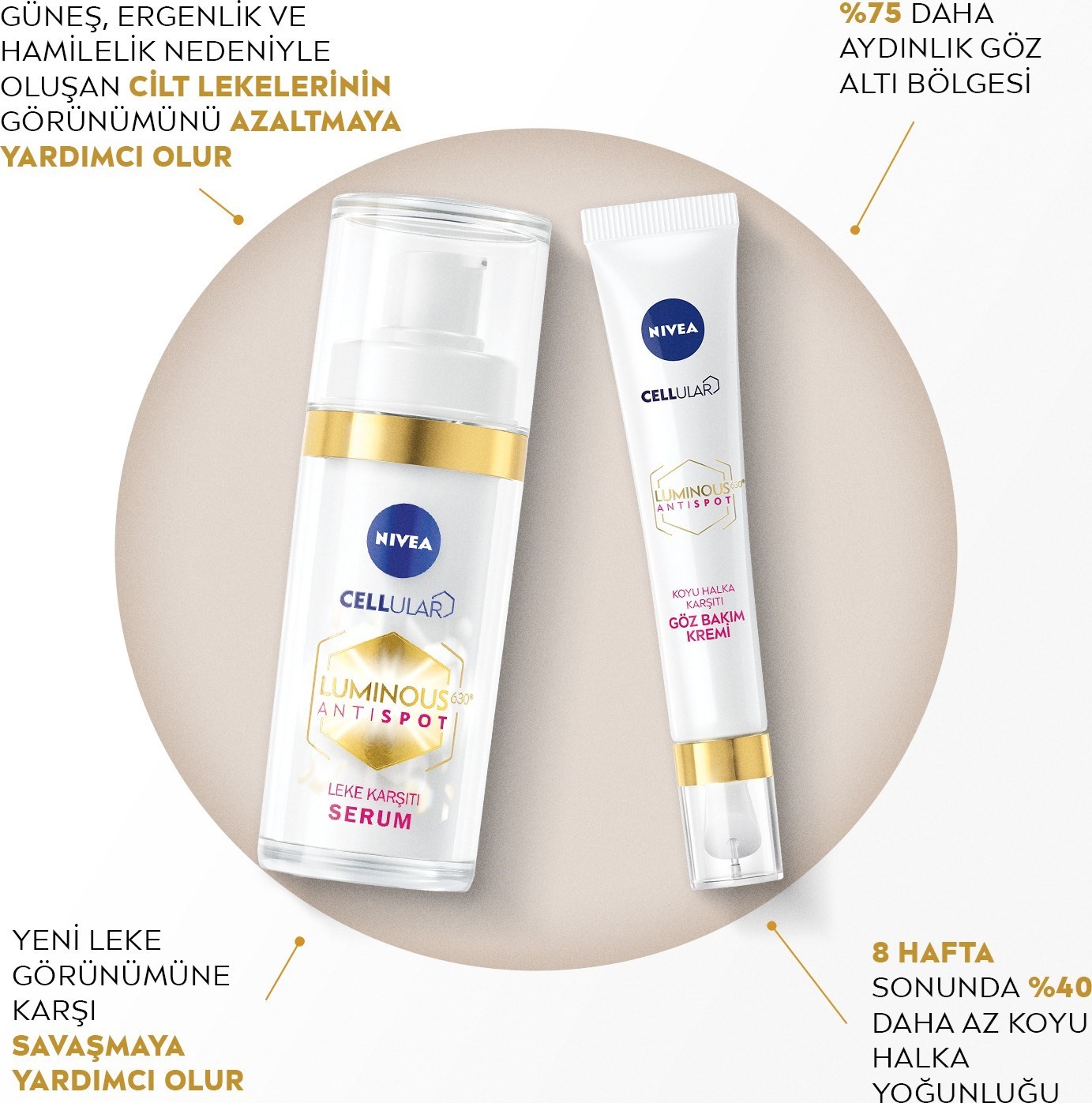 Nivea Luminous630 Leke Karşıtı Serum 30ml,Güneş, Hamilelik ve Ergenlik Lekeleri için Cilt Serumu, Eş