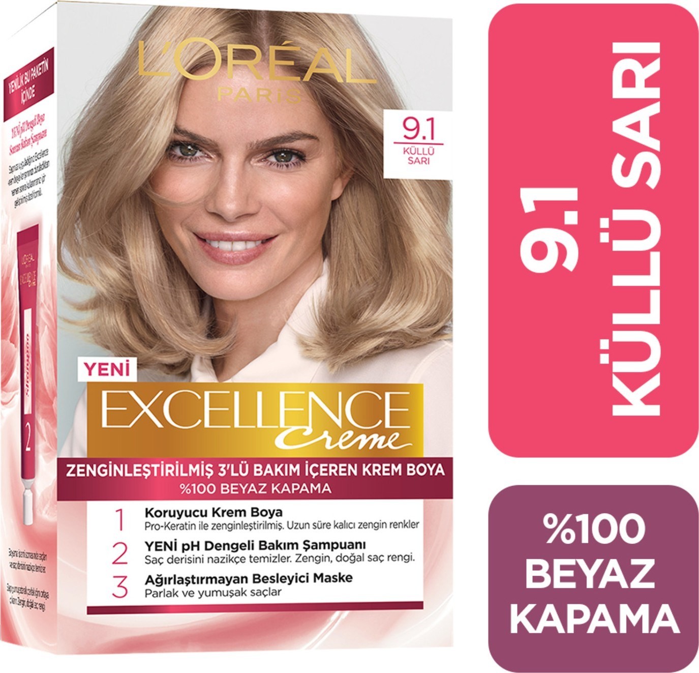 L'Oréal Paris Excellence Creme Saç Boyası 9.1 Sarı Küllü