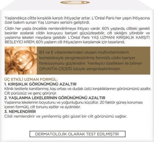 L'oréal Paris Yaş Uzmanı 60+ Besleyici Krem