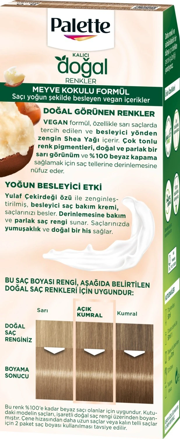 Palette Kalıcı Doğal Renkler 8-0 Bal Köpüğü Saç Boyası Shea Yağı & Yulaf Çekirdeği Özü ile