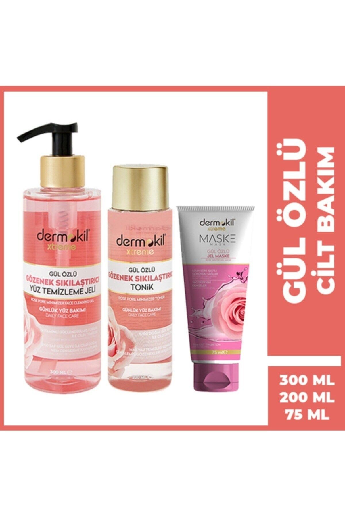 Gül Tonik 200 ml + Gül Yüz Temizleme Jeli 300 ml + Gül Maske 75 ml