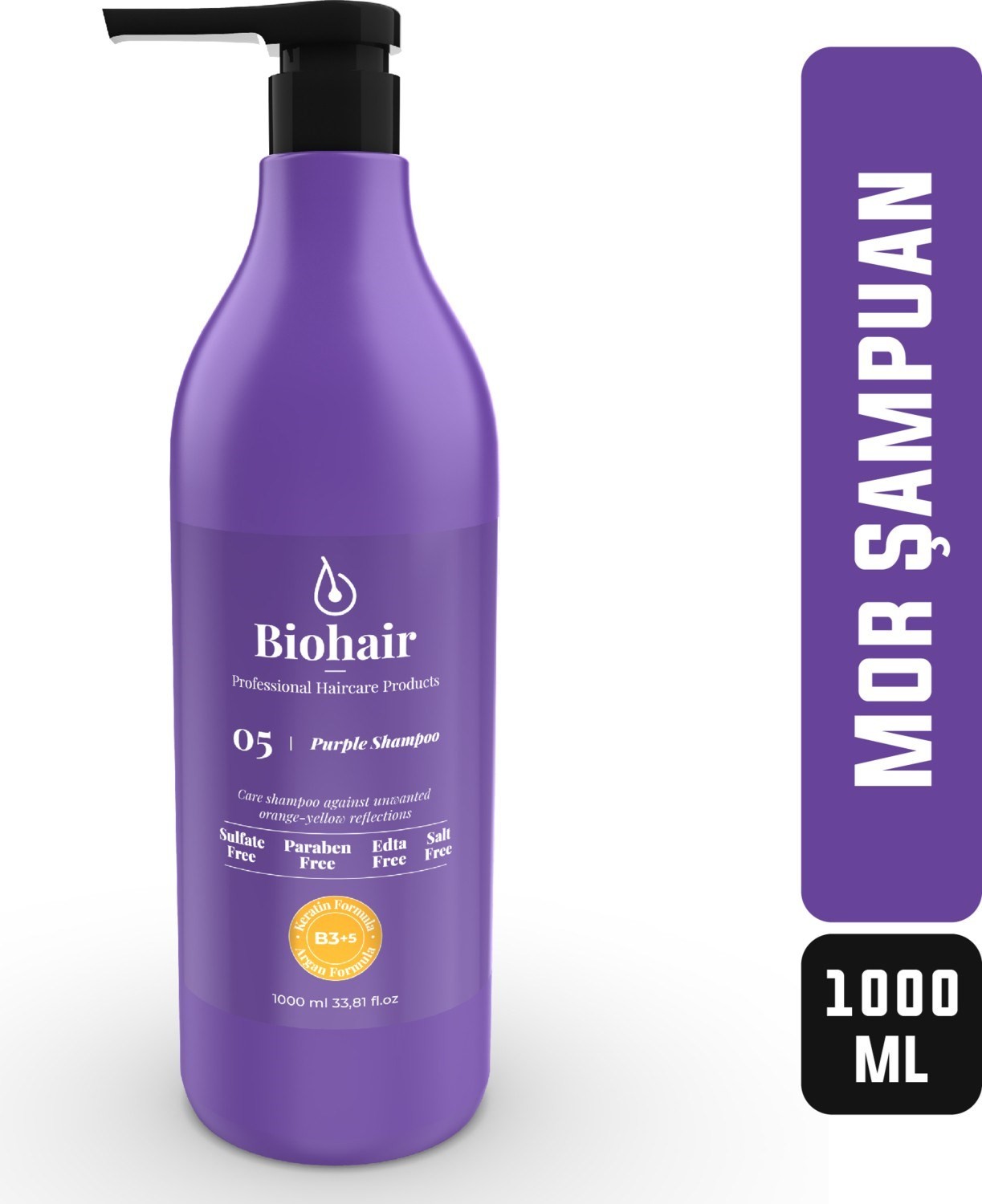 Bio Hair Purple Turunculaşma Karşıtı Mor Şampuan 1000 ml No:05