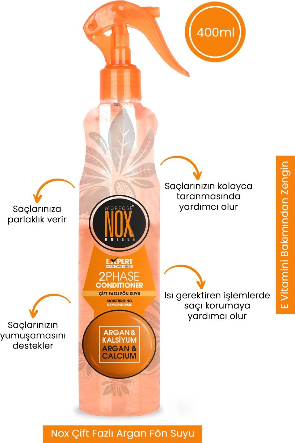 Morfose Nox Çift Fazlı Argan Ve Kalsiyum Fön Suyu 400 Ml