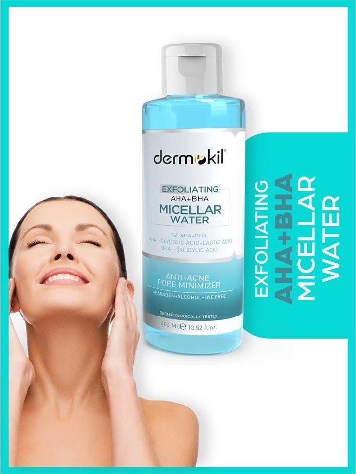 Dermokil Exfoliating Aha+Bha Niacinamide Micellar Makyaj Temizleme Suyu 400 ml