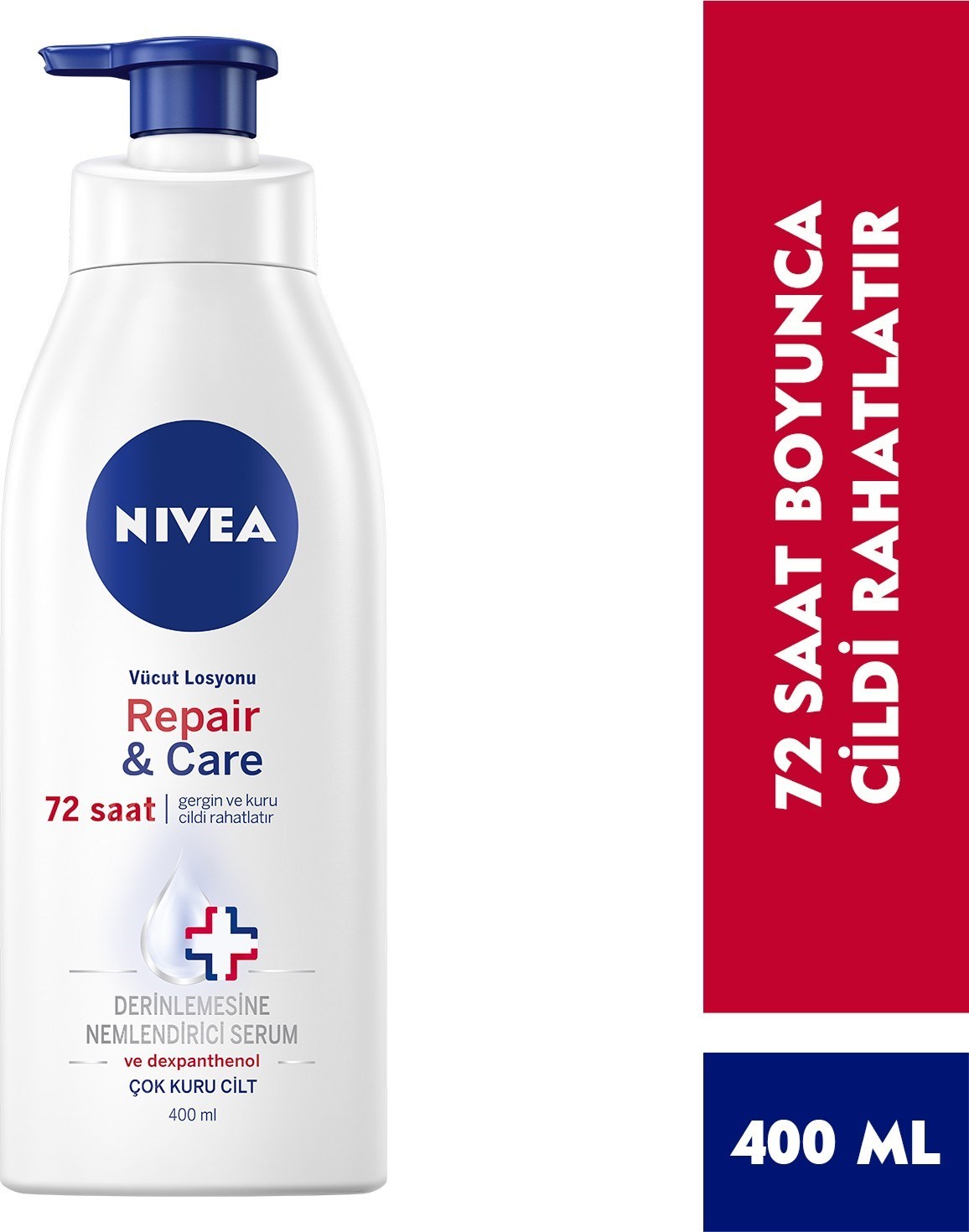 Nivea Repair & Care Vücut Losyonu 400ml,Çok Kuru Ciltler için Yoğun Bakım ve Onarıcı Vücut Losyonu, 