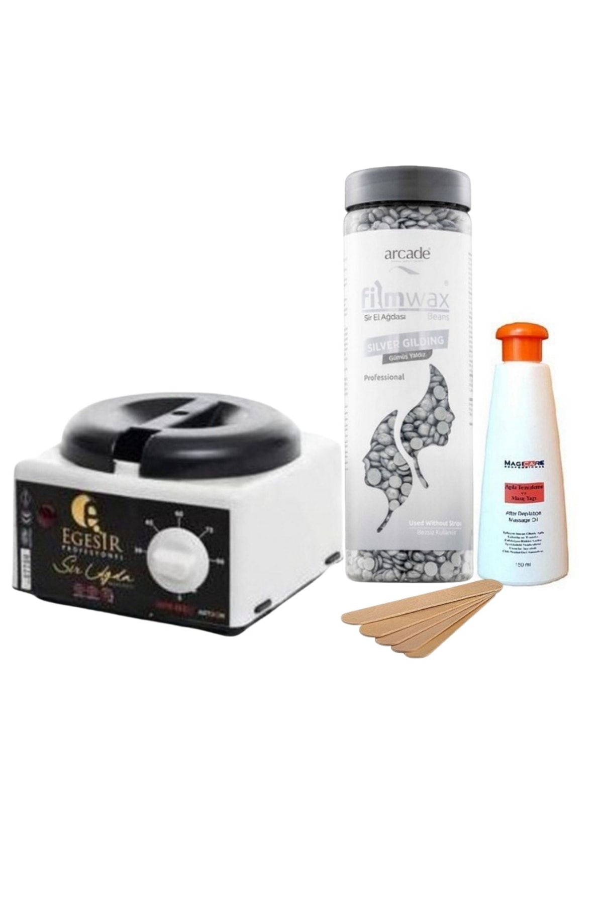 Profesyonel Egesir Ağda Makinası Arcade Sir Ağda Silver Gilding Gümüş Yaldız Set